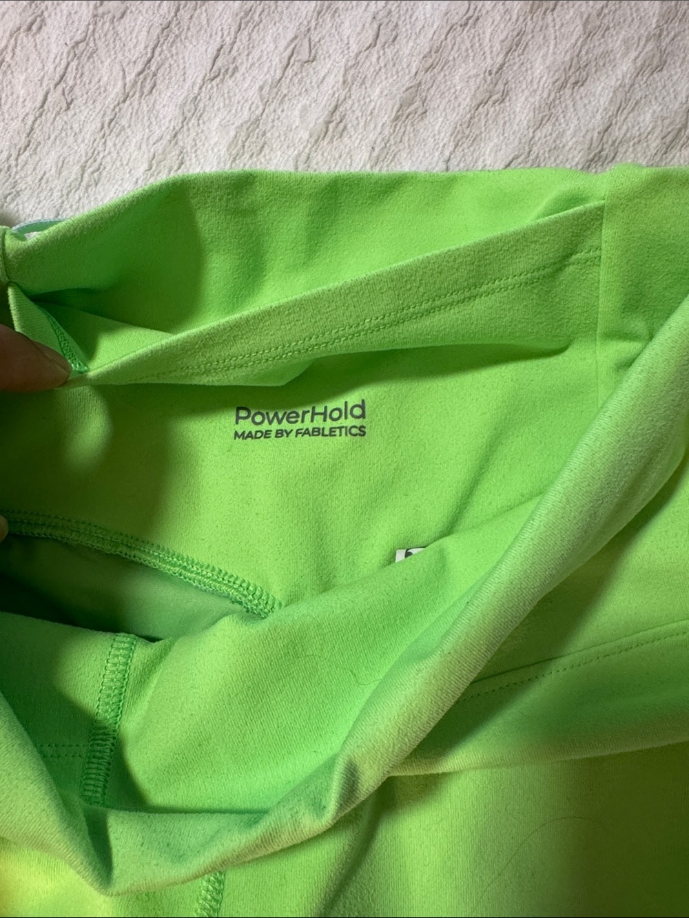 Fabletics Neon Green Crisscross-Back Bike Shorts - Picture 3 of 5